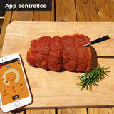 Insert the probe into your meat and select the desired doneness on the app